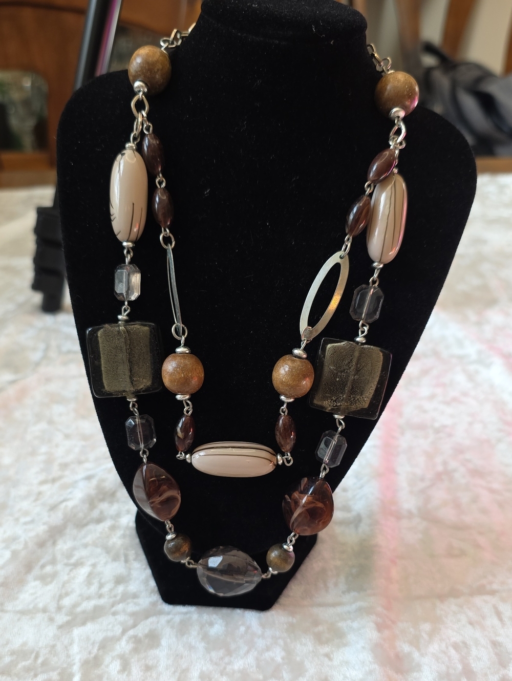 Premier Designs Retired Sable Layered Beaded Boho-chic Necklace